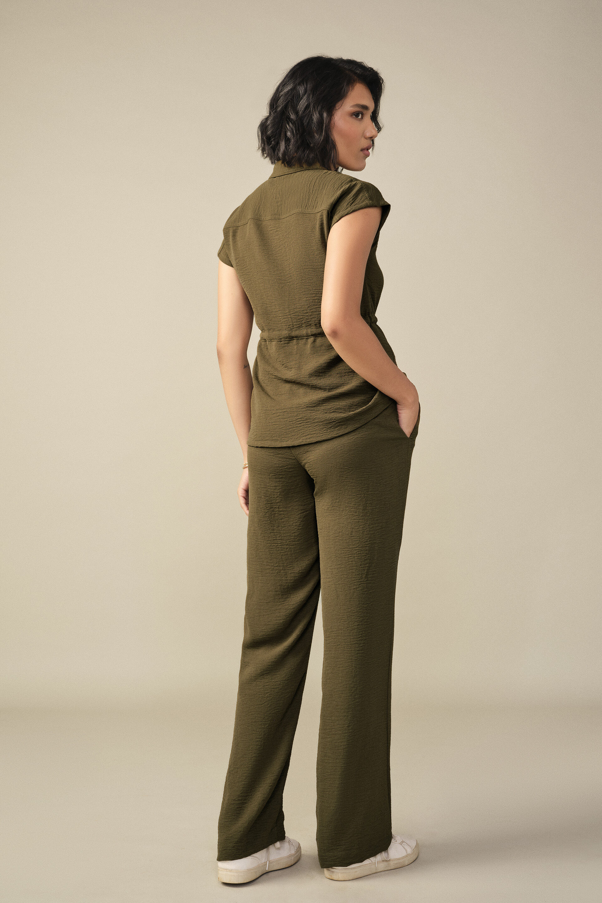 Tie-up Co-ord in Olive, Olive, image 6